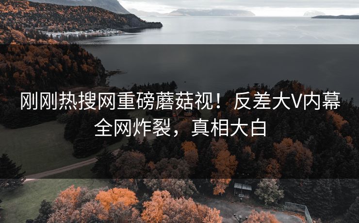刚刚热搜网重磅蘑菇视！反差大V内幕全网炸裂，真相大白